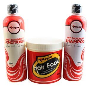 Virgin Hair Care Trio – Anti-Dandruff Shampoo, Conditioner & Hair Food (Complete